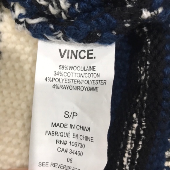 Vince Textured Stripe Wool Blend Pullover - Picture 6 of 7